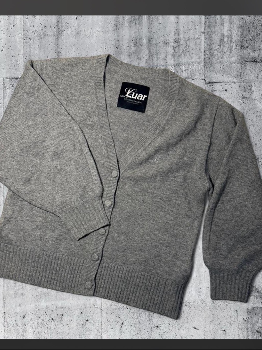 LUAR UNISEX V-Neck WOOL Button Cardigan Sweater
